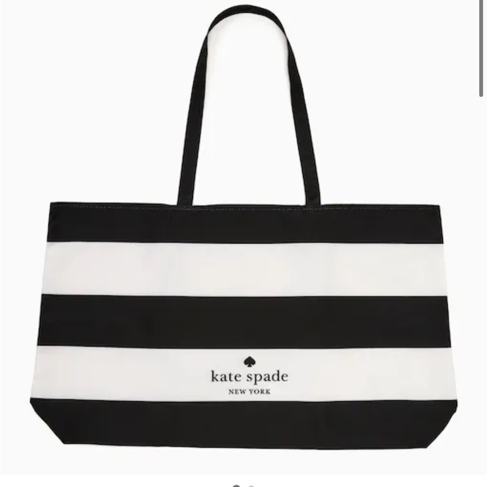Kate Spade Black and White Striped Tote Bag